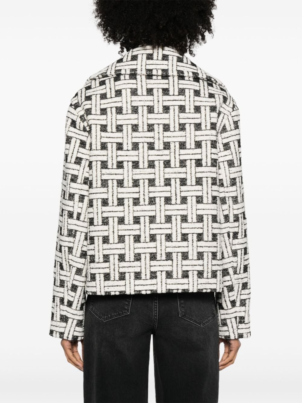 check-pattern double-breasted jacket - 4