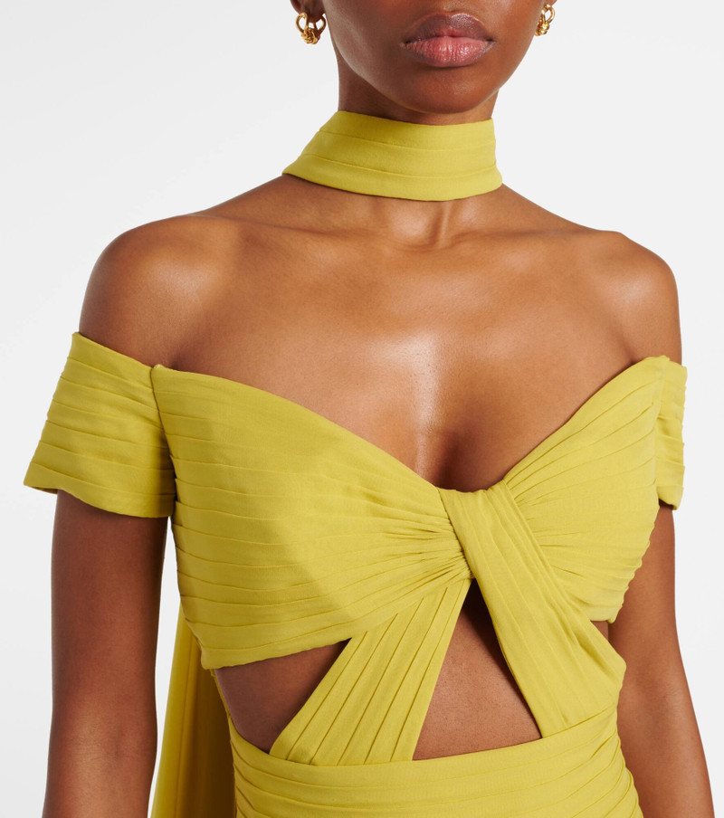 Draped cutout silk gown 4