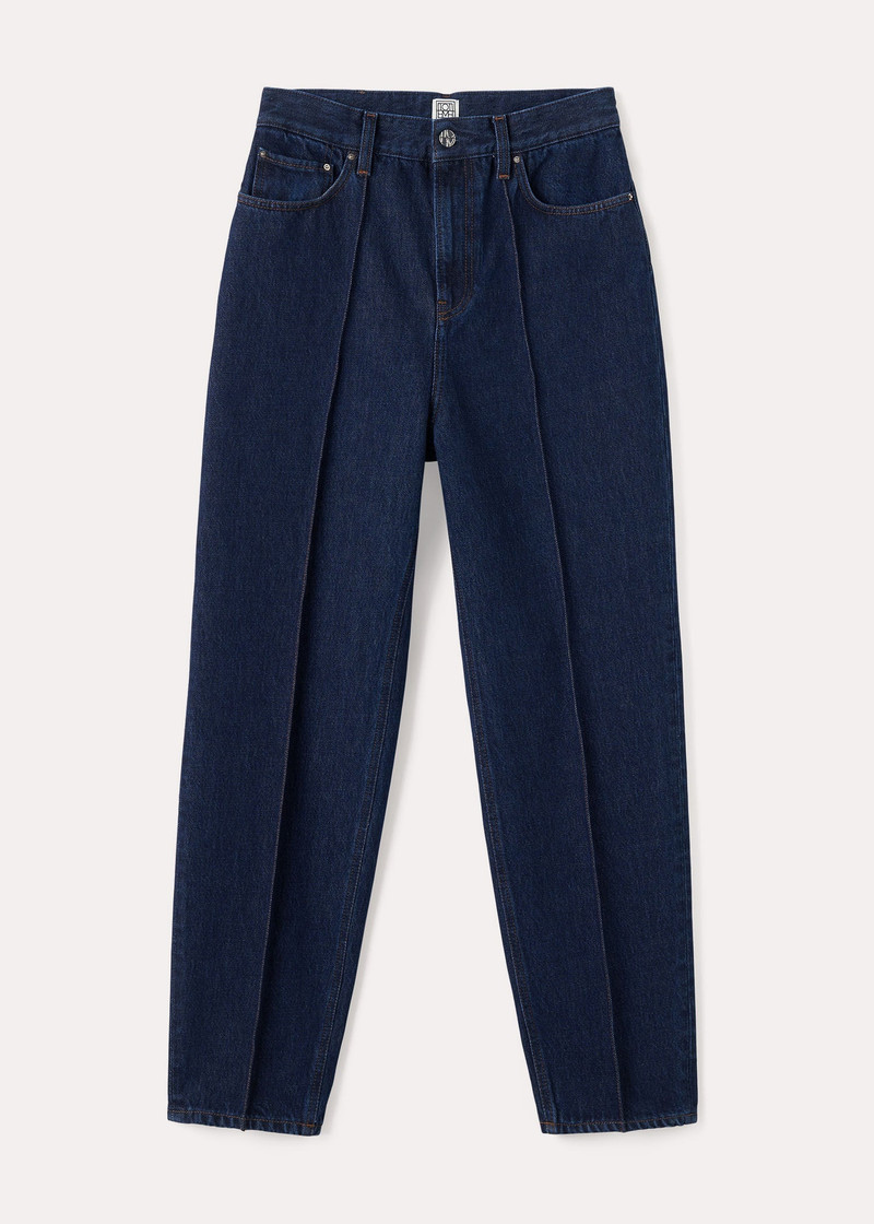 Tapered leg denim dark indigo 1