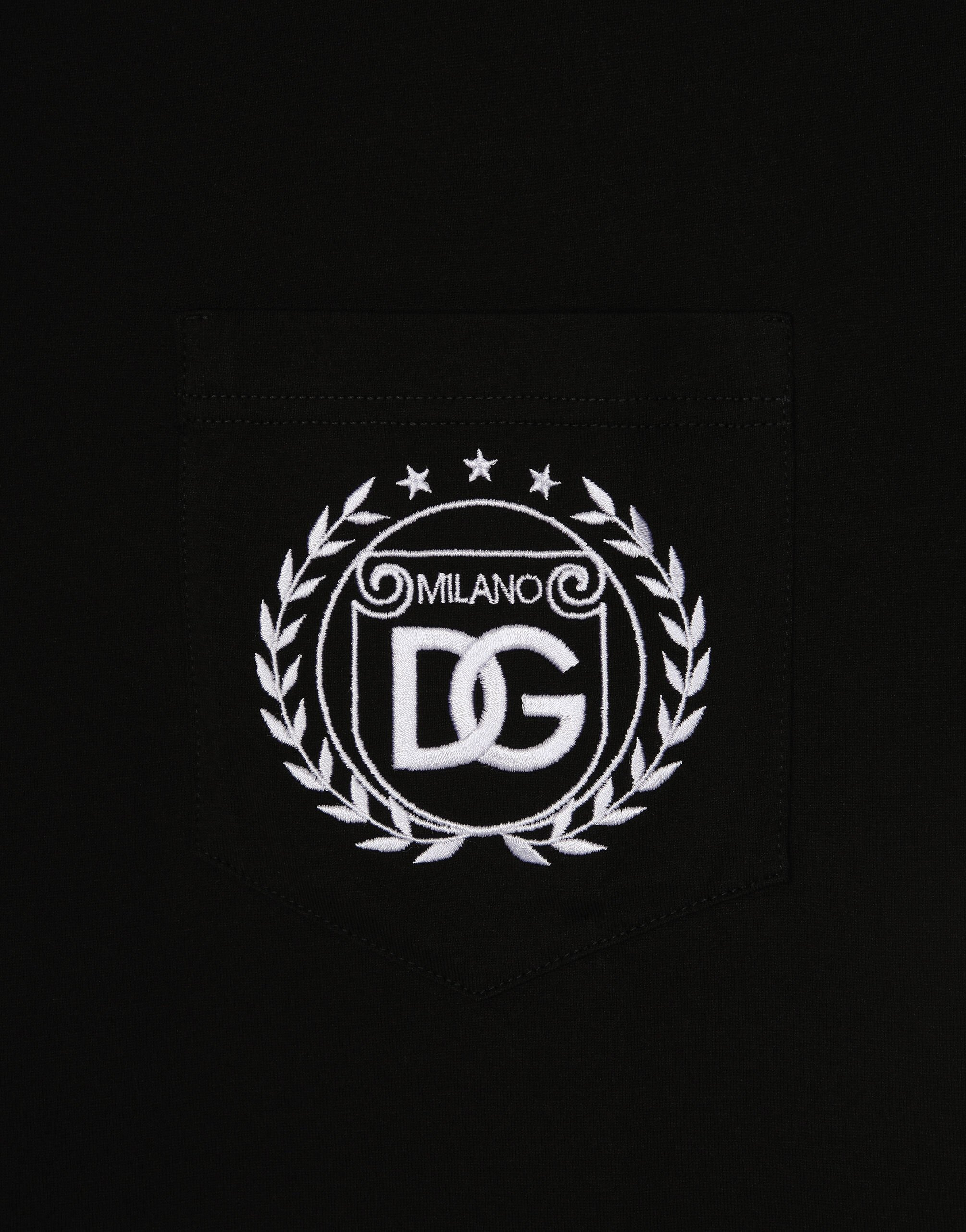 Cotton T-shirt with DG Milano logo embroidery - 4