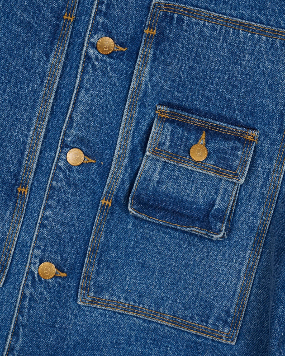 15oz Selvedge Denim 37 Work Shirt -Washed Indigo - 3