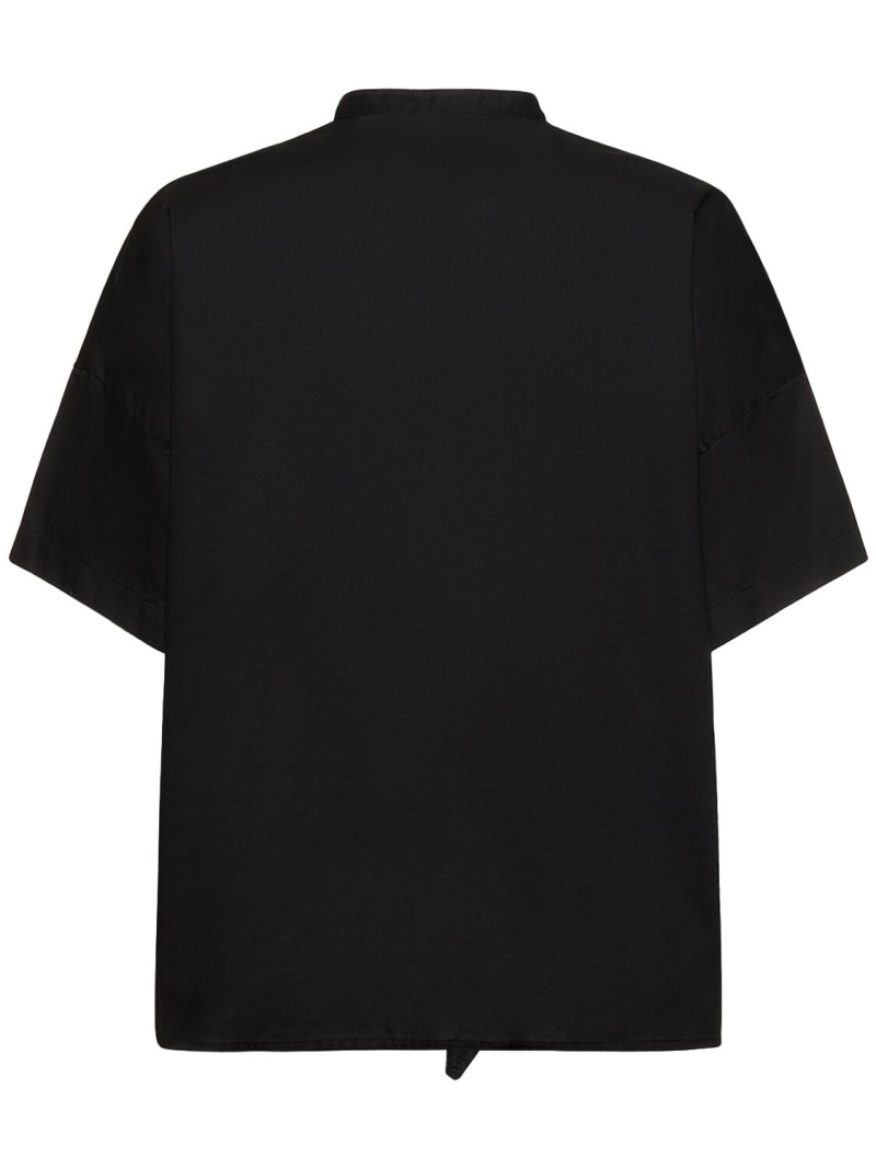 Draped cotton twill s/s boxy shirt - 5