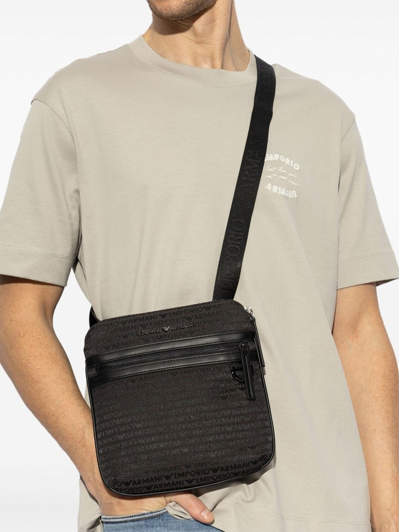 EMPORIO ARMANI Allover logo crossbody bag outlook