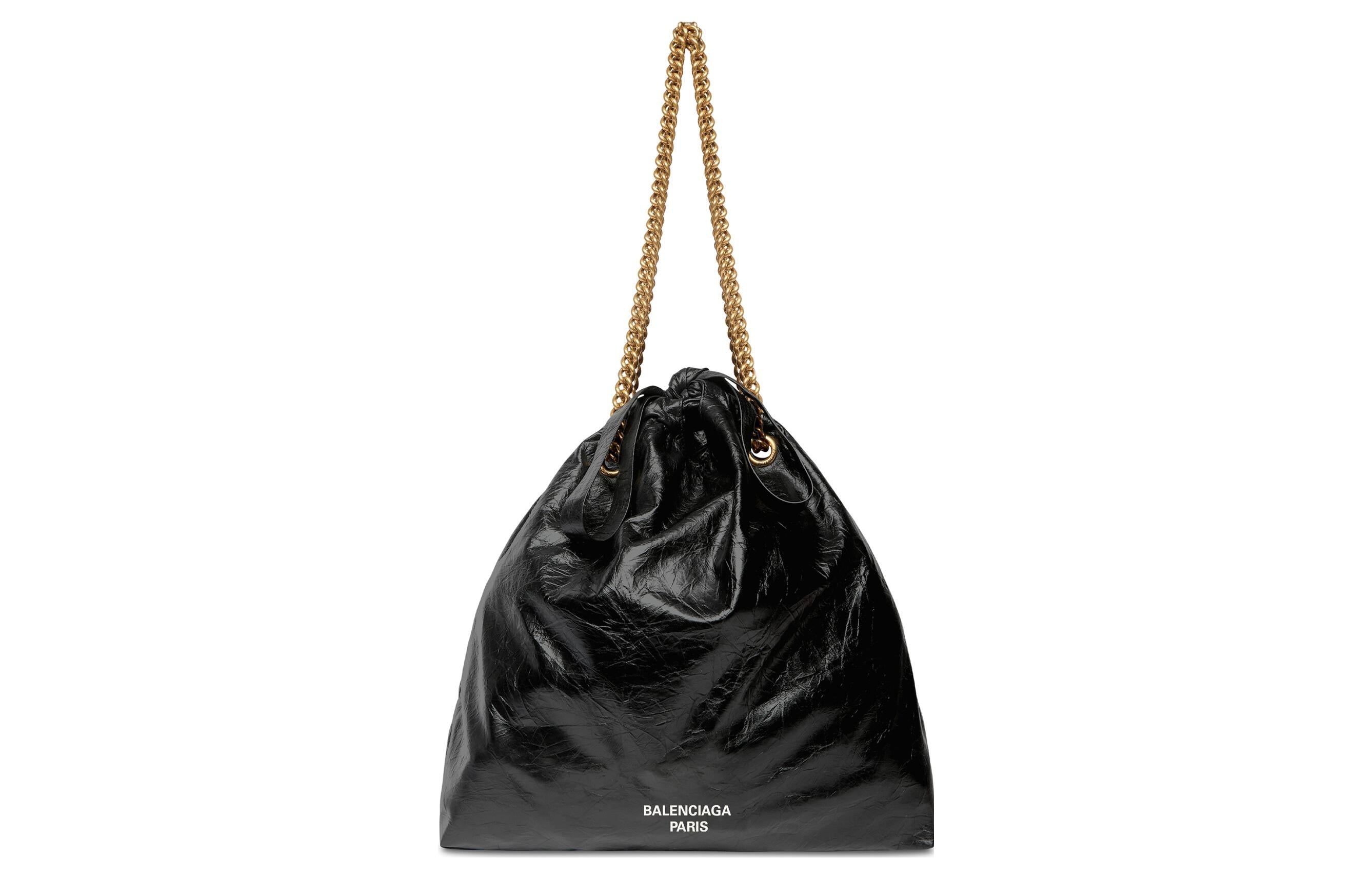 (WMNS) Balenciaga Crush Medium Tote Bag 'Black' 742941210IT1000 - 2