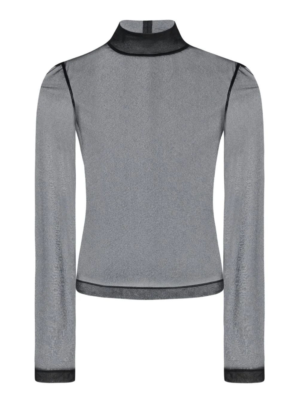 mesh long-sleeve turtleneck top - 1