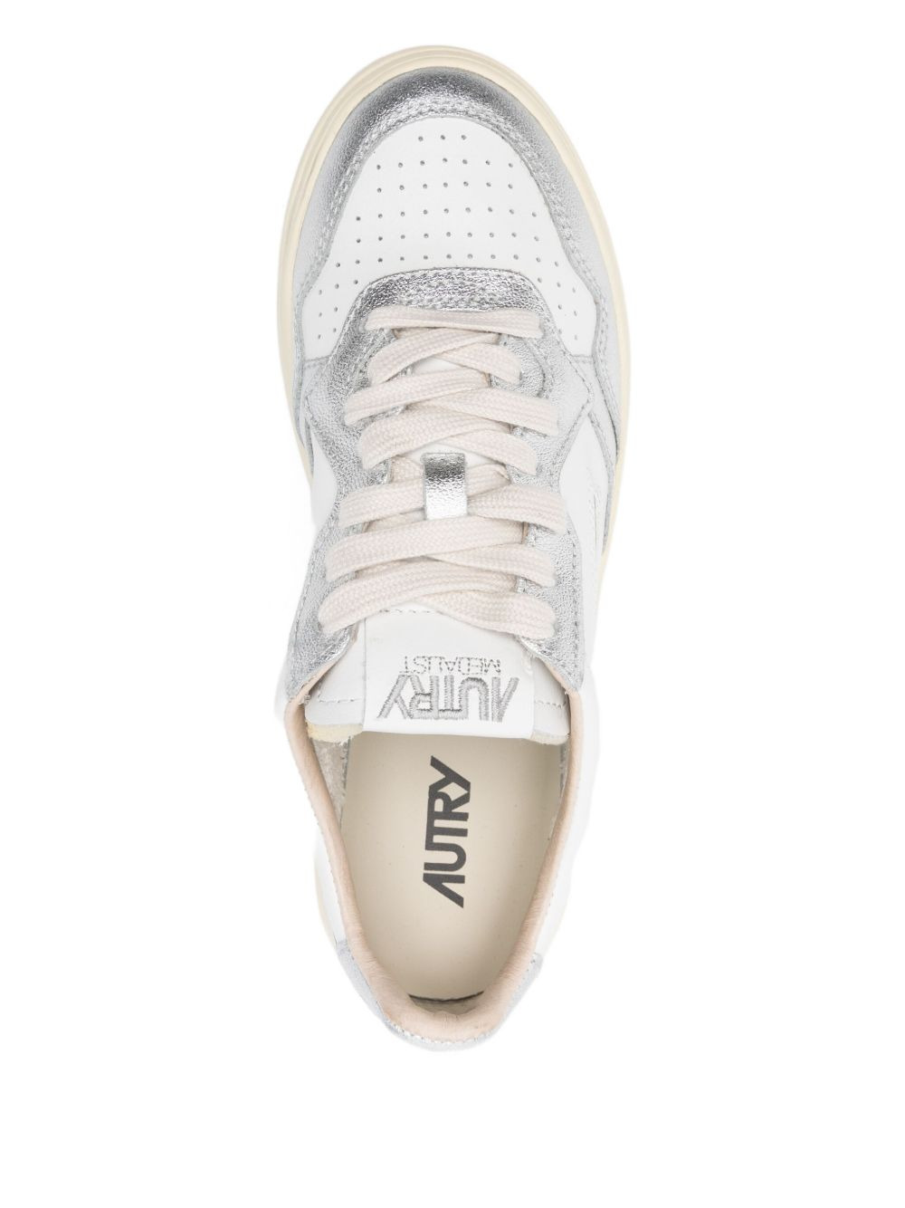 Medalist metallic-panel leather sneakers - 4