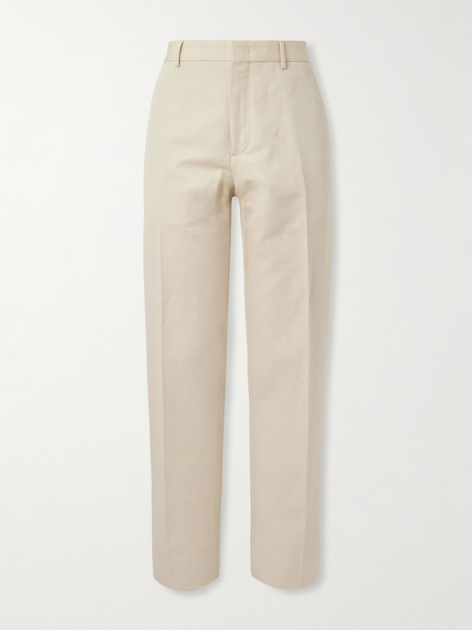 Cedric Tapered Cotton and Linen-Blend Canvas Trousers Beige - 1