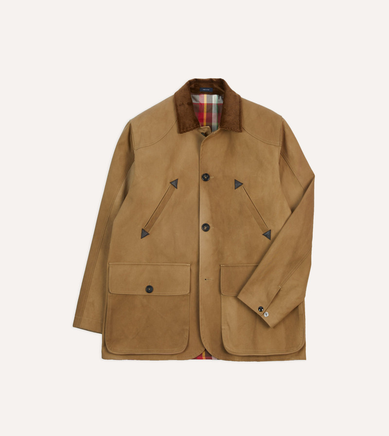 Light Brown Cotton Gabardine Barn Jacket - 1