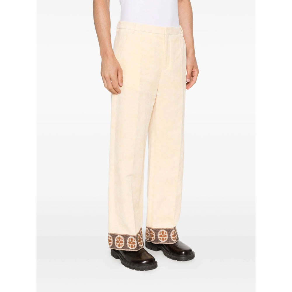 Valentino Neutrals Trousers - Cropped Trousers Men - 4