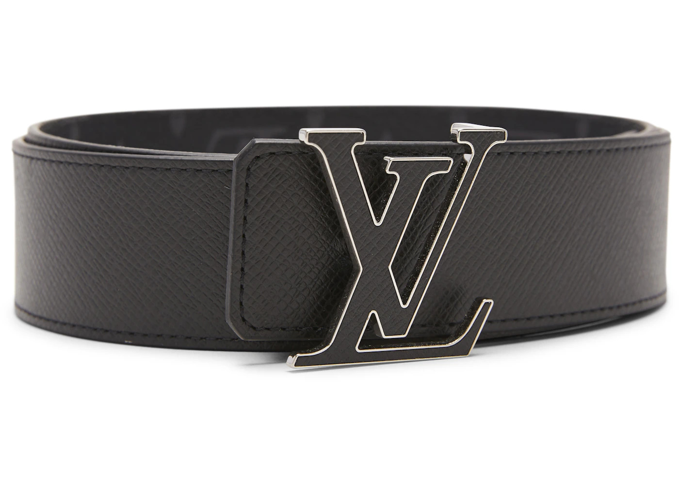 Louis Vuitton LV Initiales Reversible Belt Monogram Eclipse Taiga 40MM Black - 3