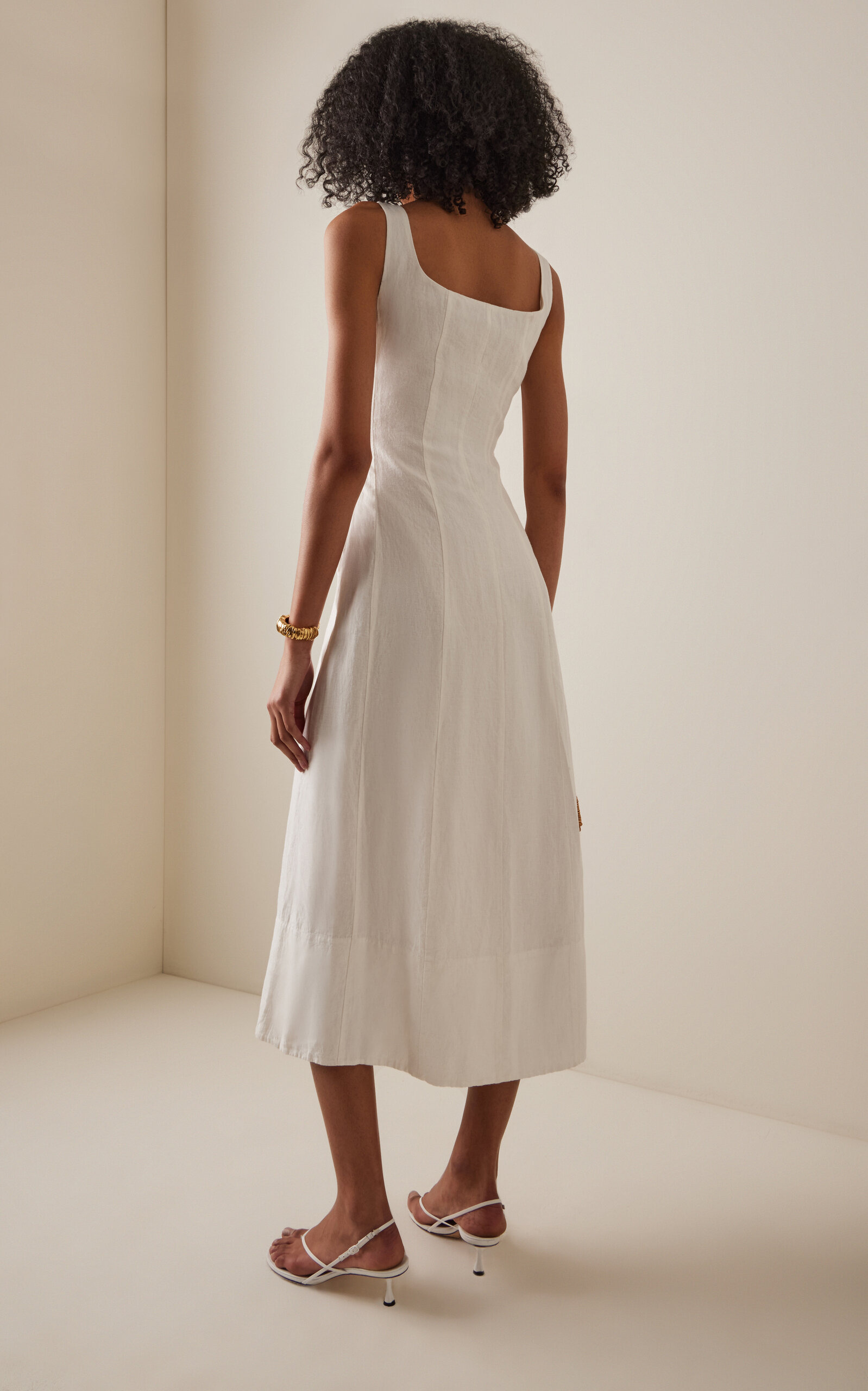 Kinney Linen Midi Dress ivory - 4