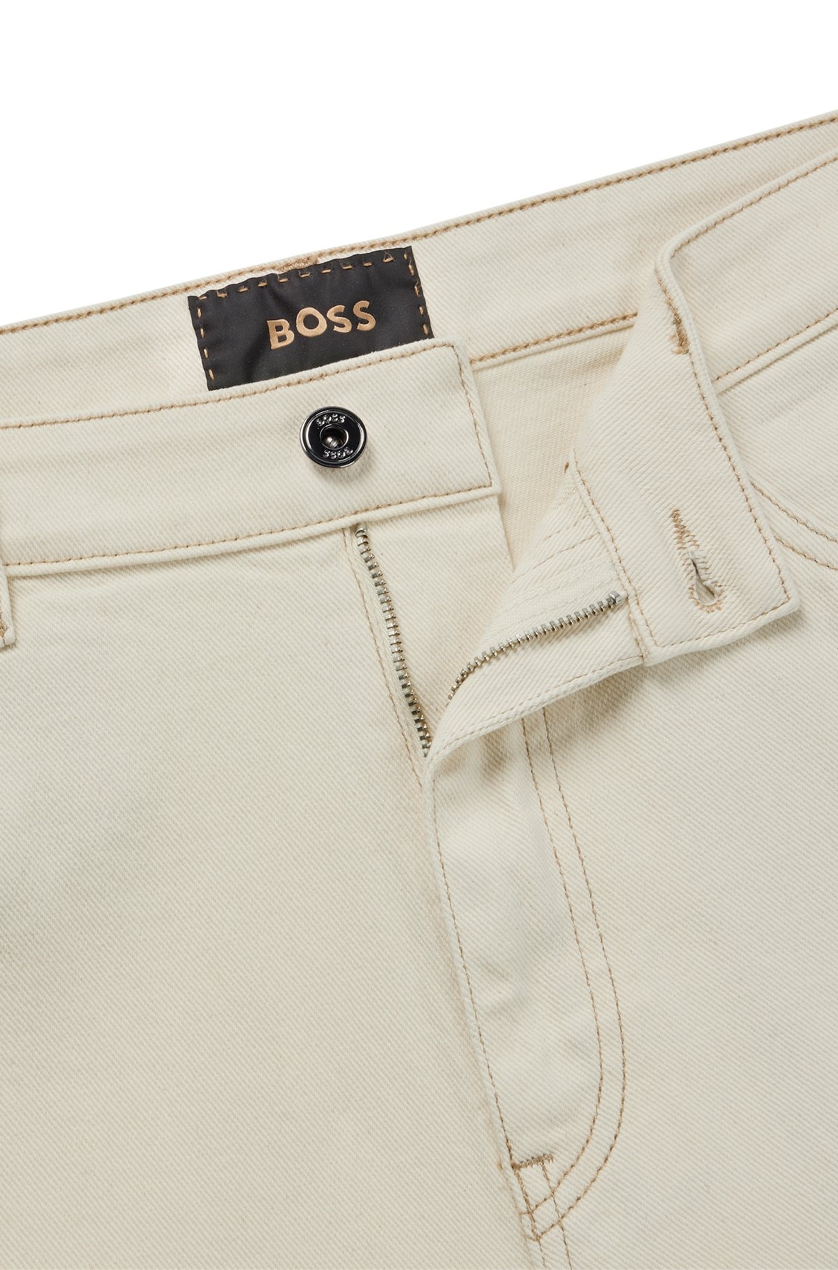 REGULAR-FIT JEANS IN ECRU LUXURY-COMFORT DENIM - 6