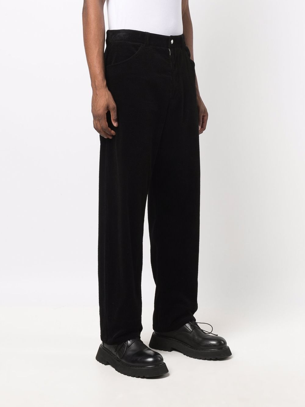 straight leg corduroy trousers - 3