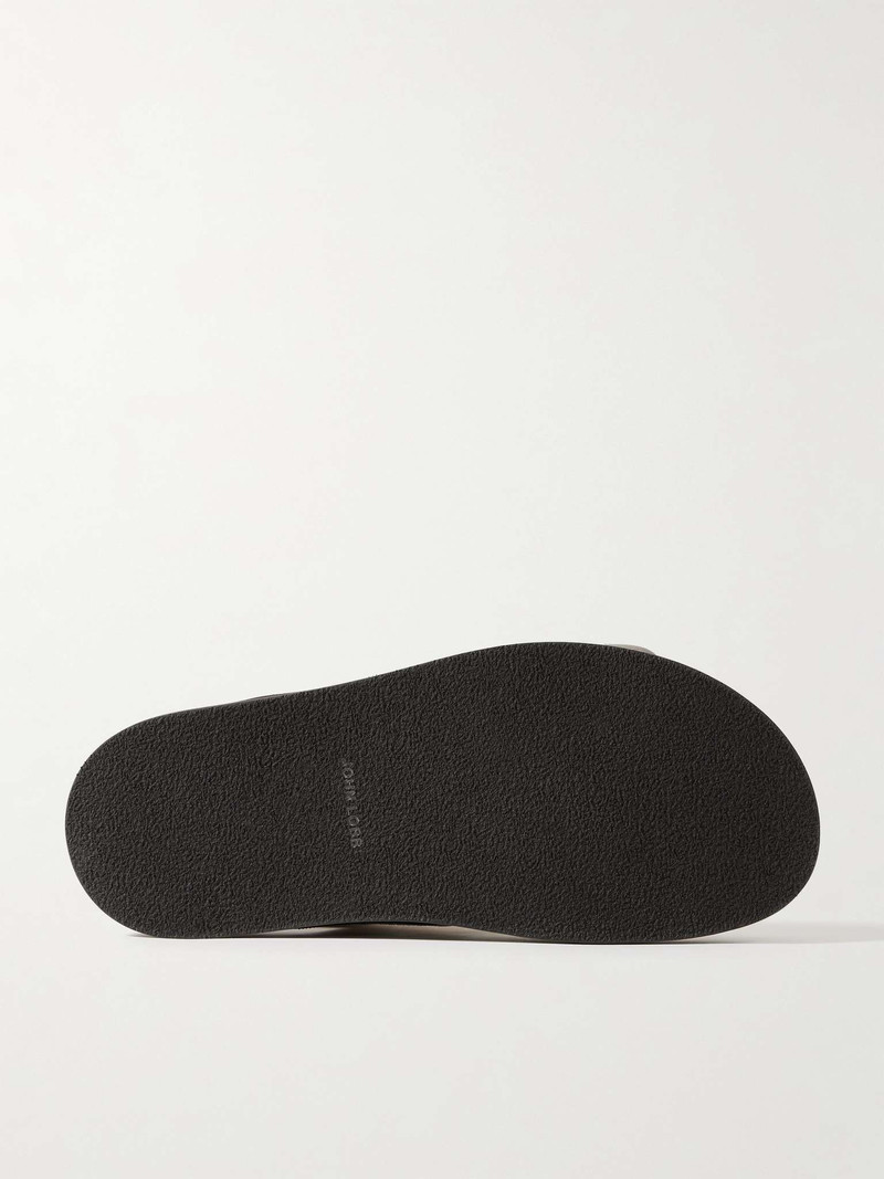 John Lobb Milford Leather-Trimmed Suede Sandals outlook