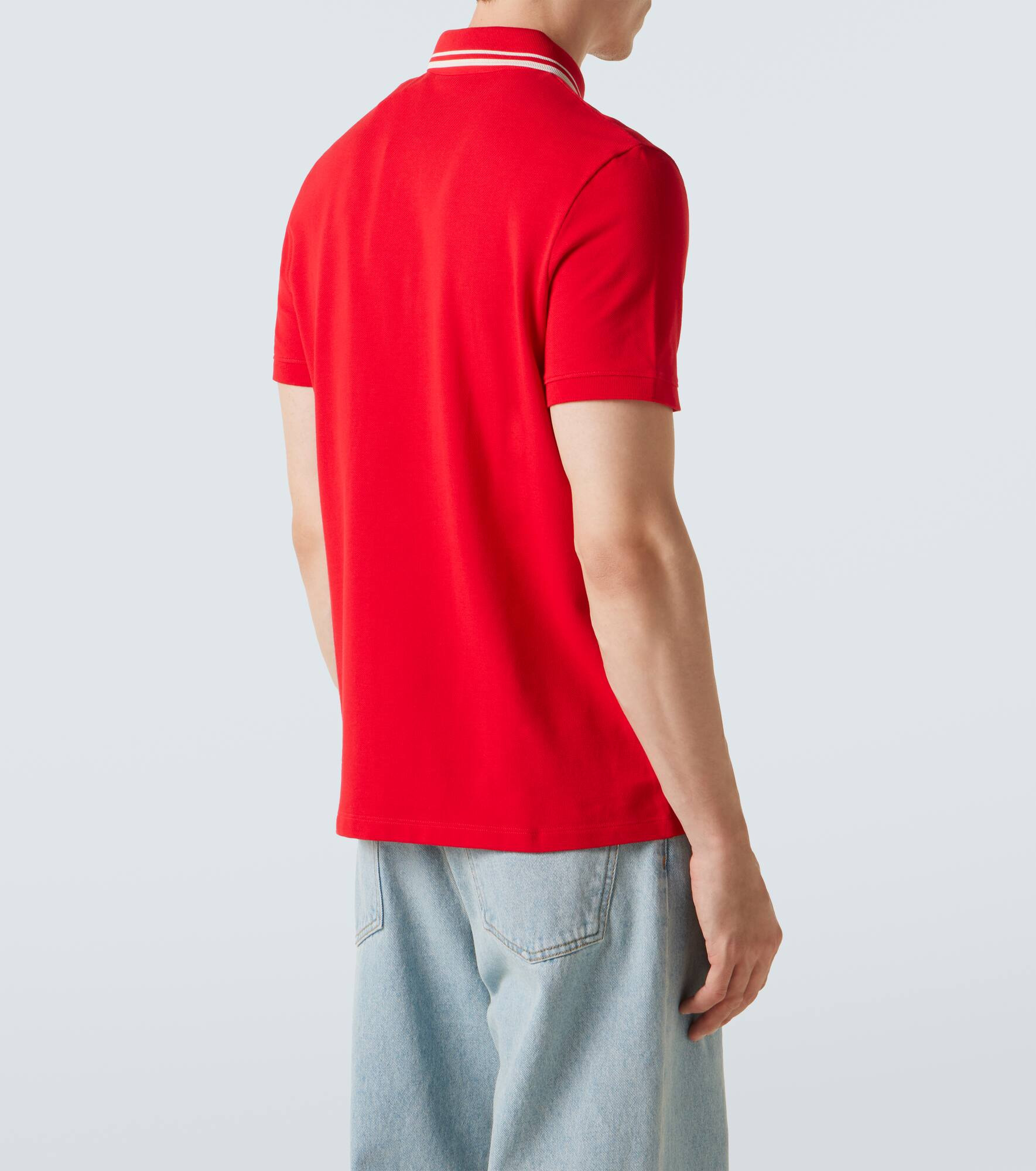VLogo cotton piqué polo shirt - 4