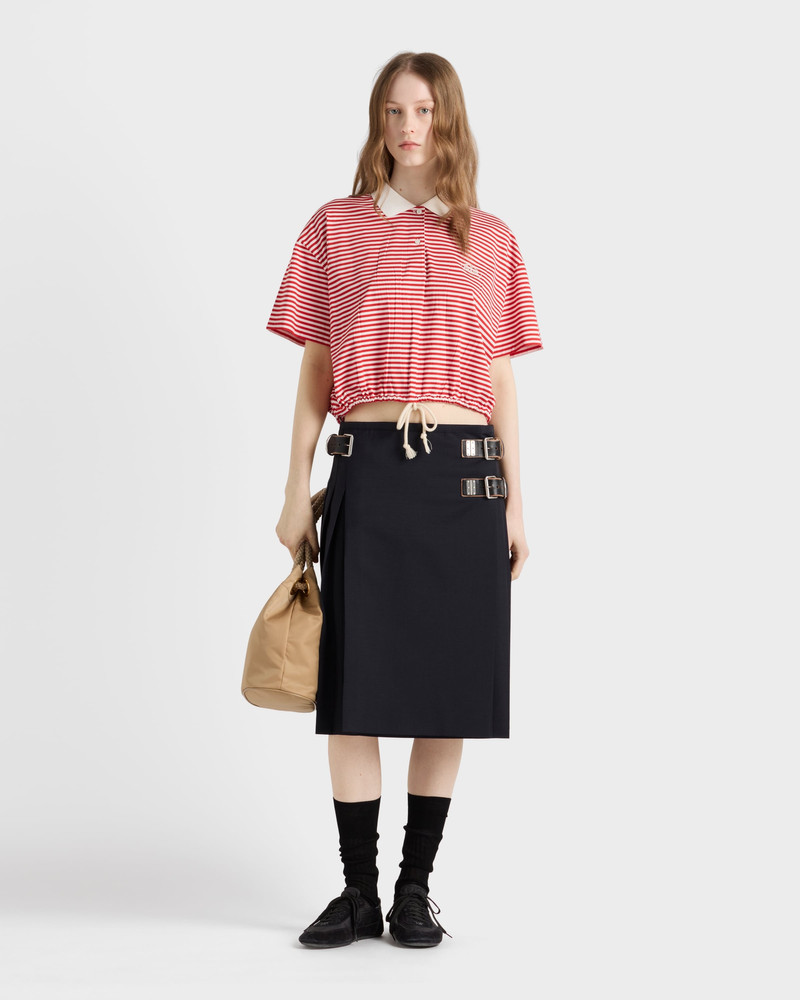 Prada Striped jersey polo shirt outlook