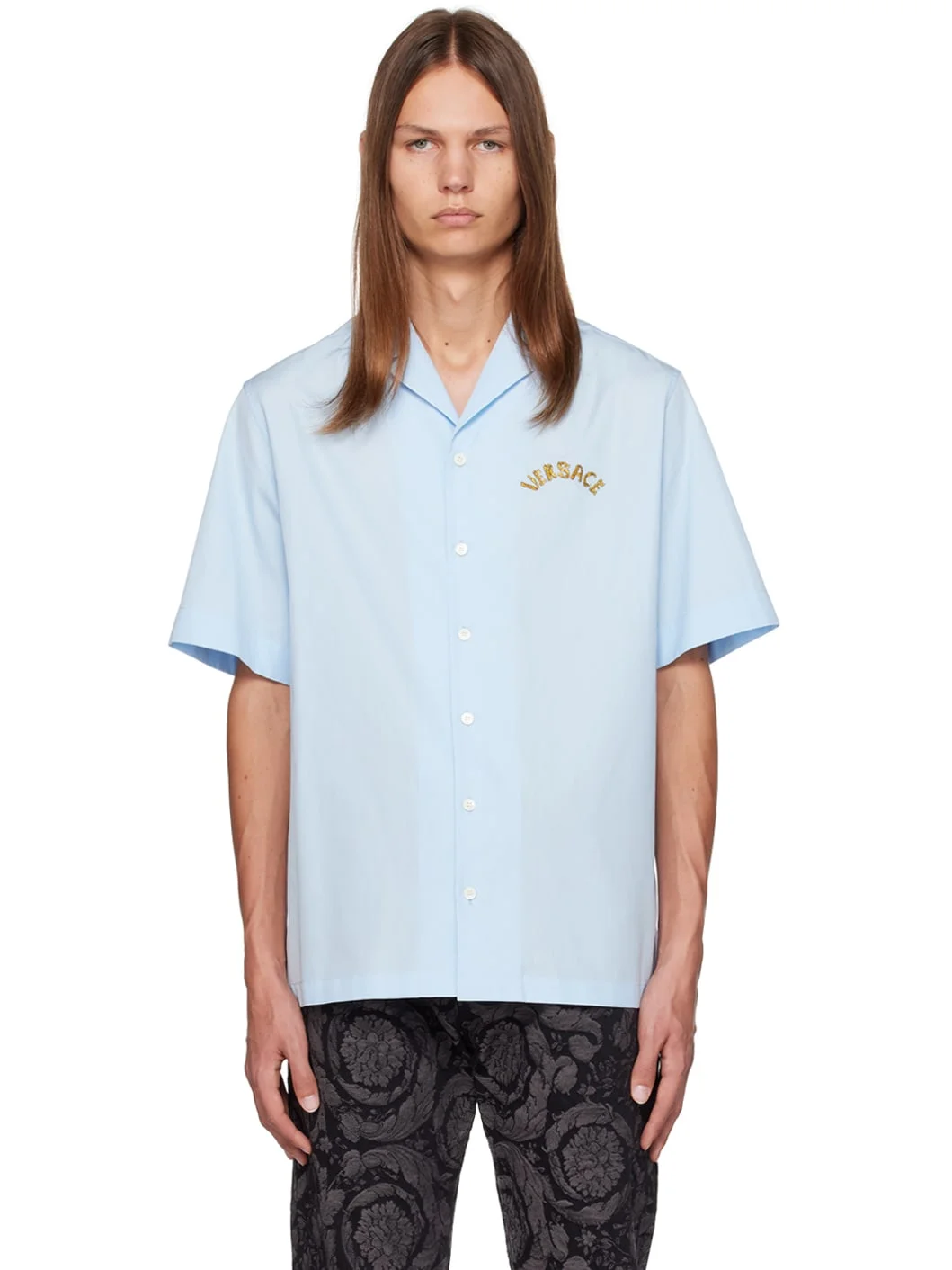 Blue Embroidered Shirt - 1