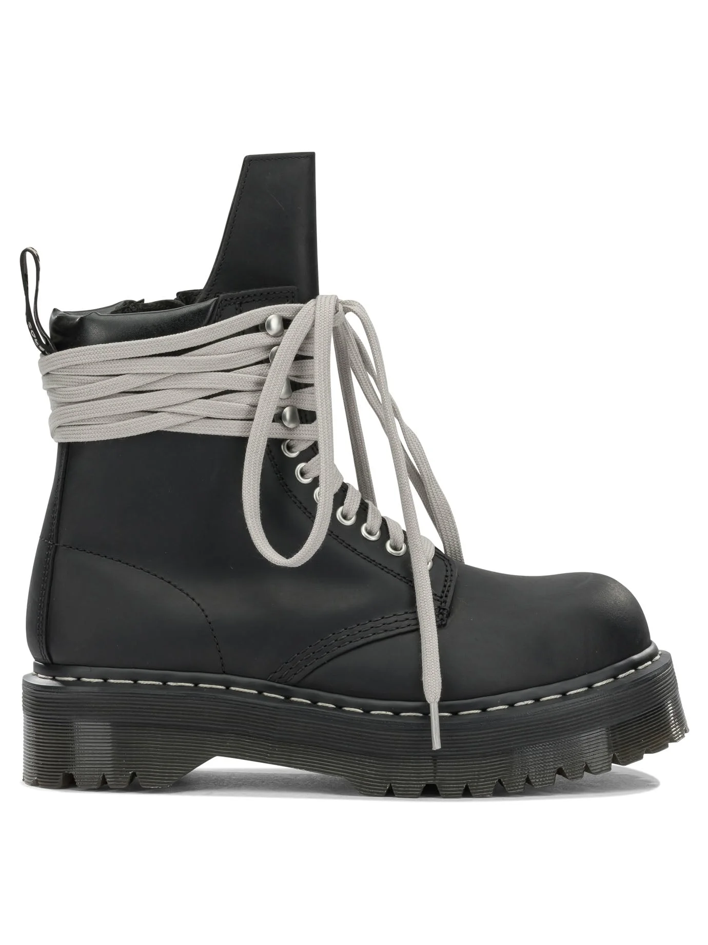 Rick Owens X Dr. Martens Quad Sole Steel Zip-up Boots Black - 1