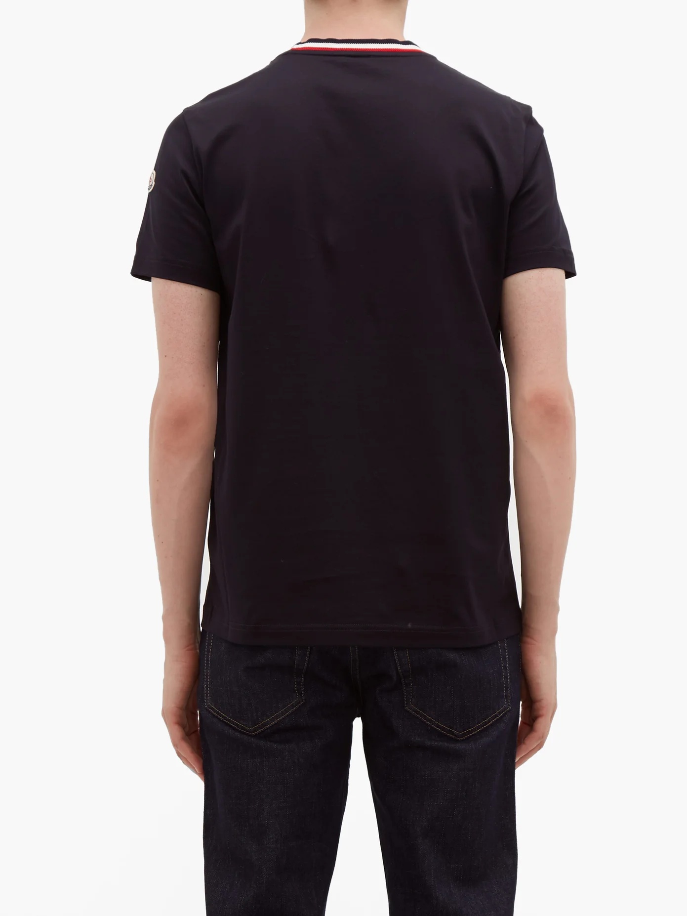 Tricolour-trim cotton-jersey T-shirt - 5