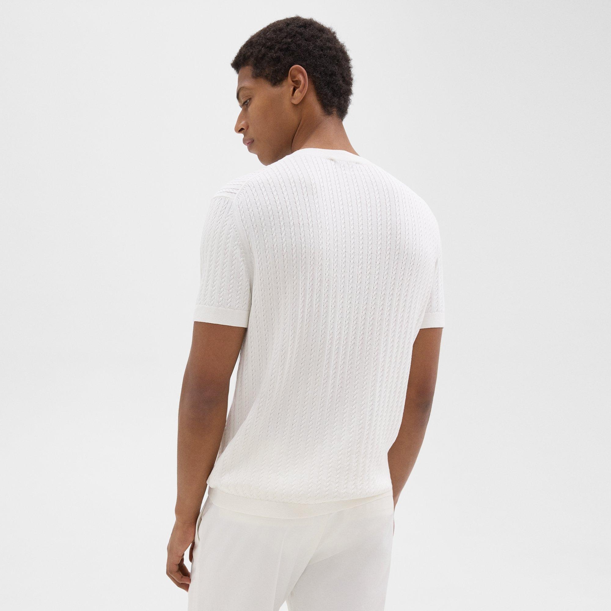 Cable Knit Tee in Cotton - 4