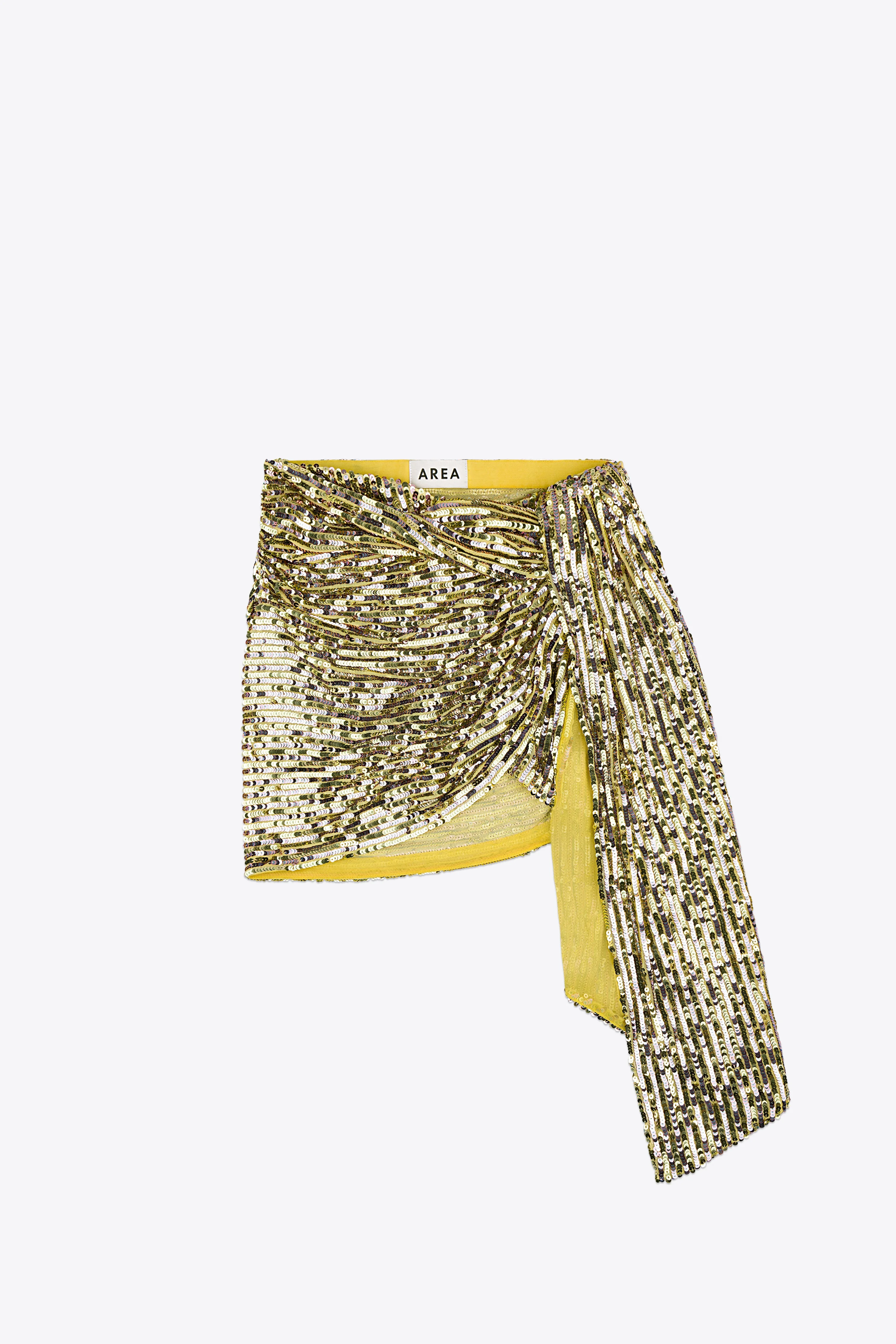 WRAPPED SEQUIN MINI SKIRT - 1