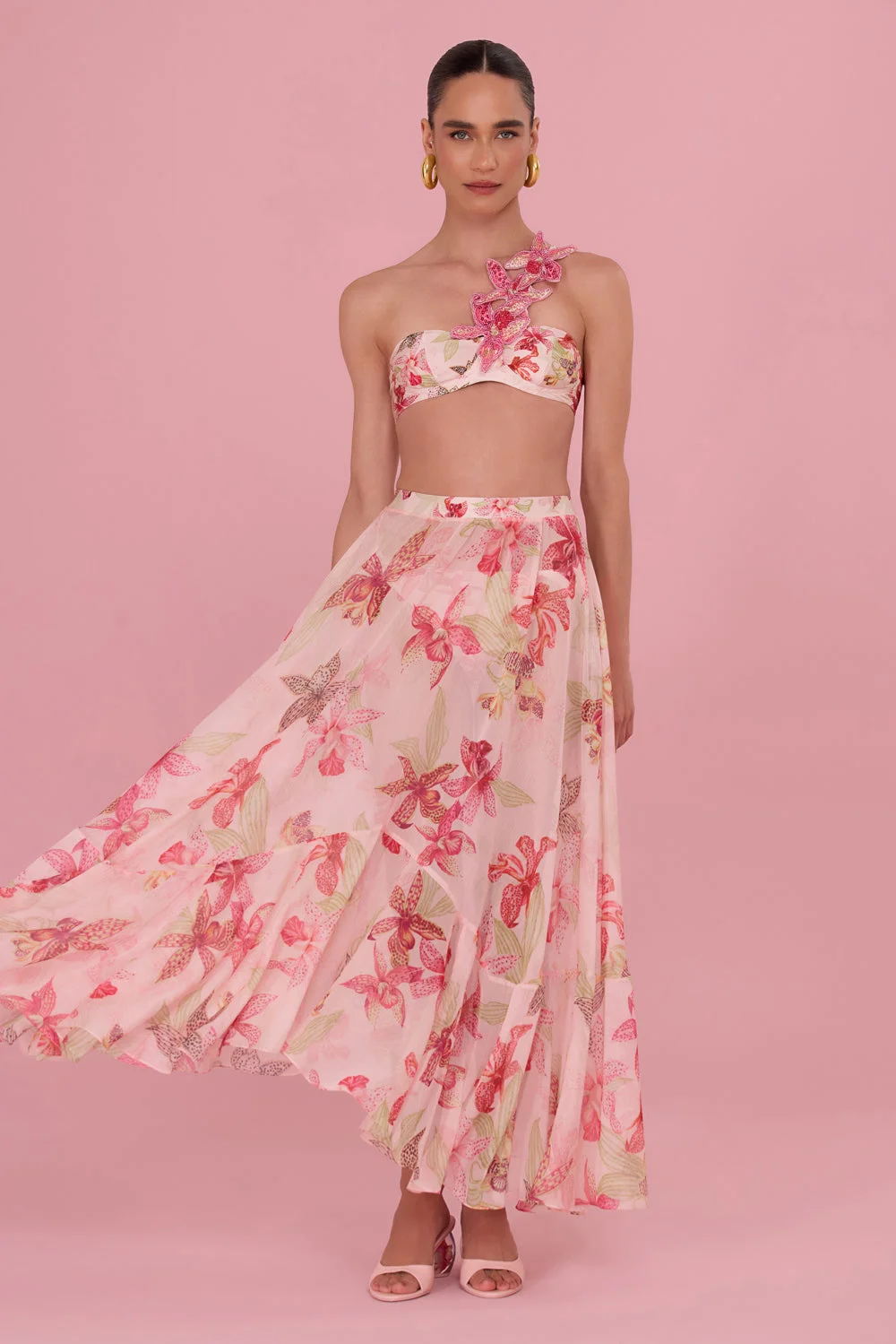 ORCHID BLOOM BEACH SKIRT - 1