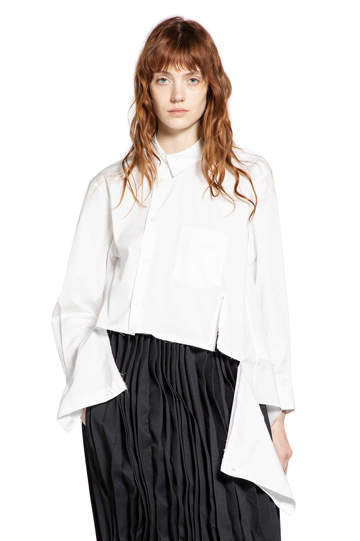 Asymmetric Cropped Pocket Shirt - 7