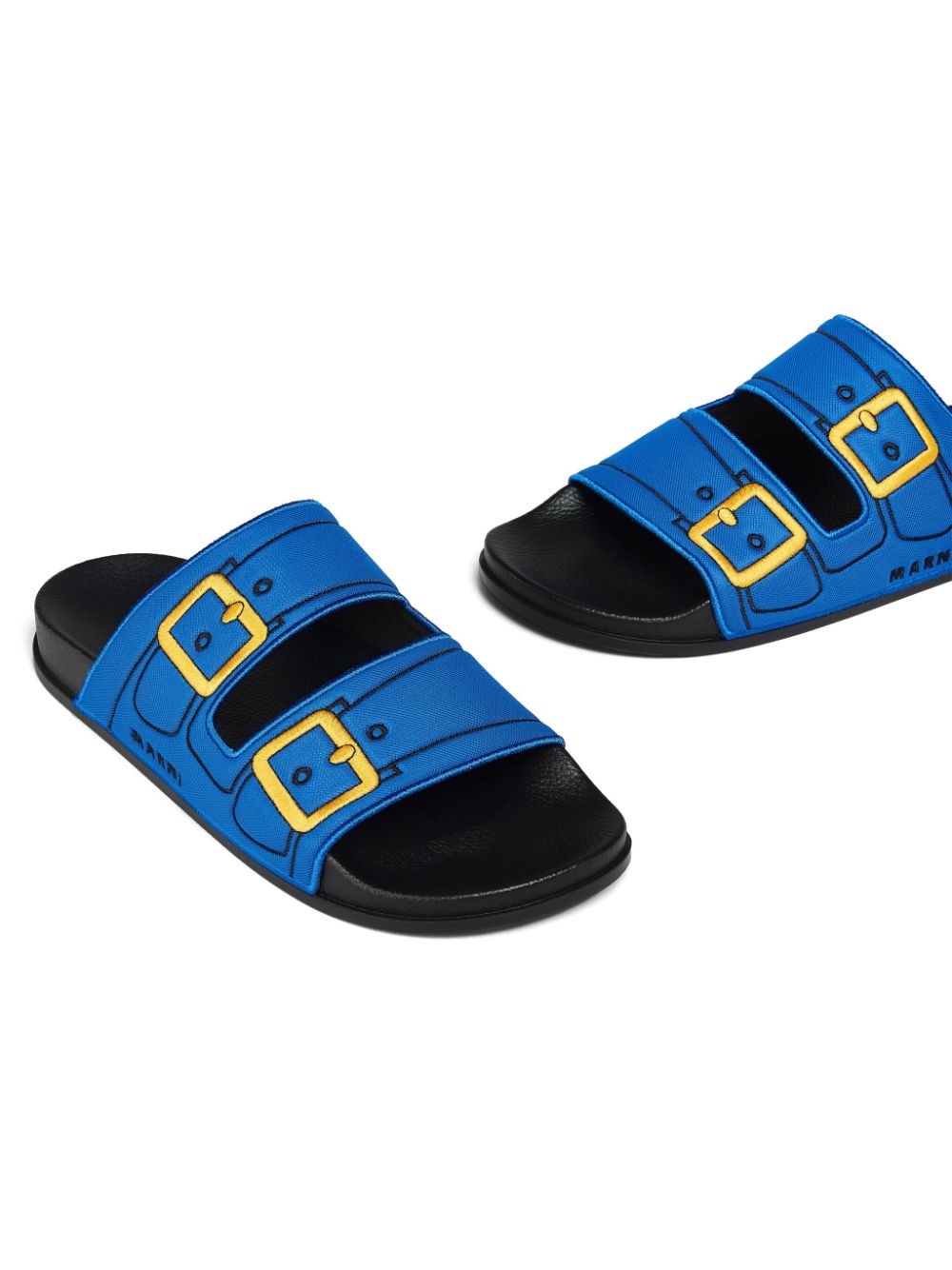 embroidered slip-on slides - 5