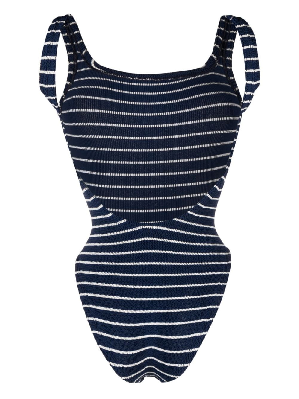 striped square-neck swimsuit - 2