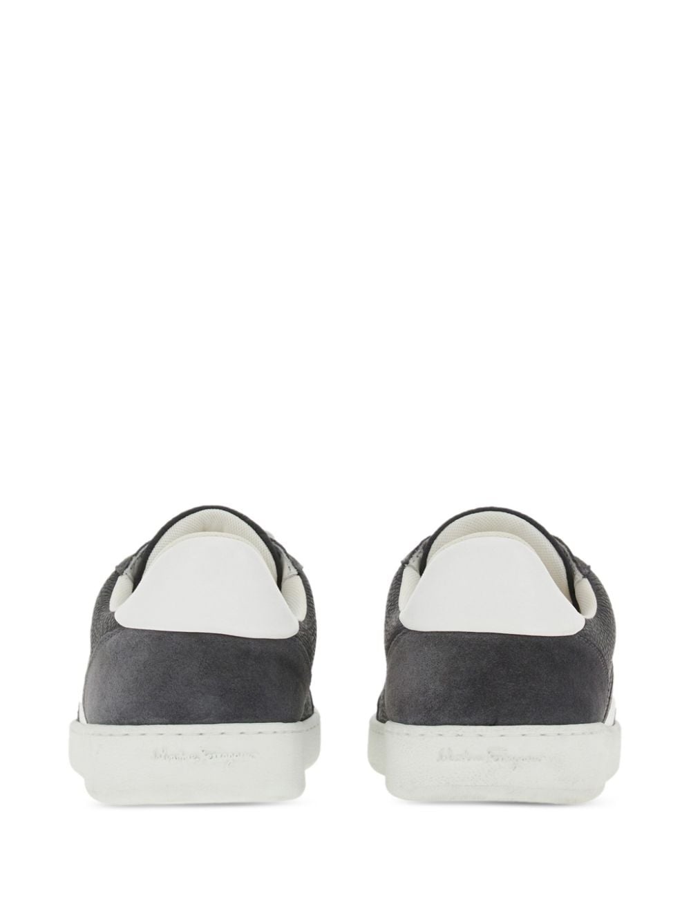 logo-embossed leather sneakers - 3