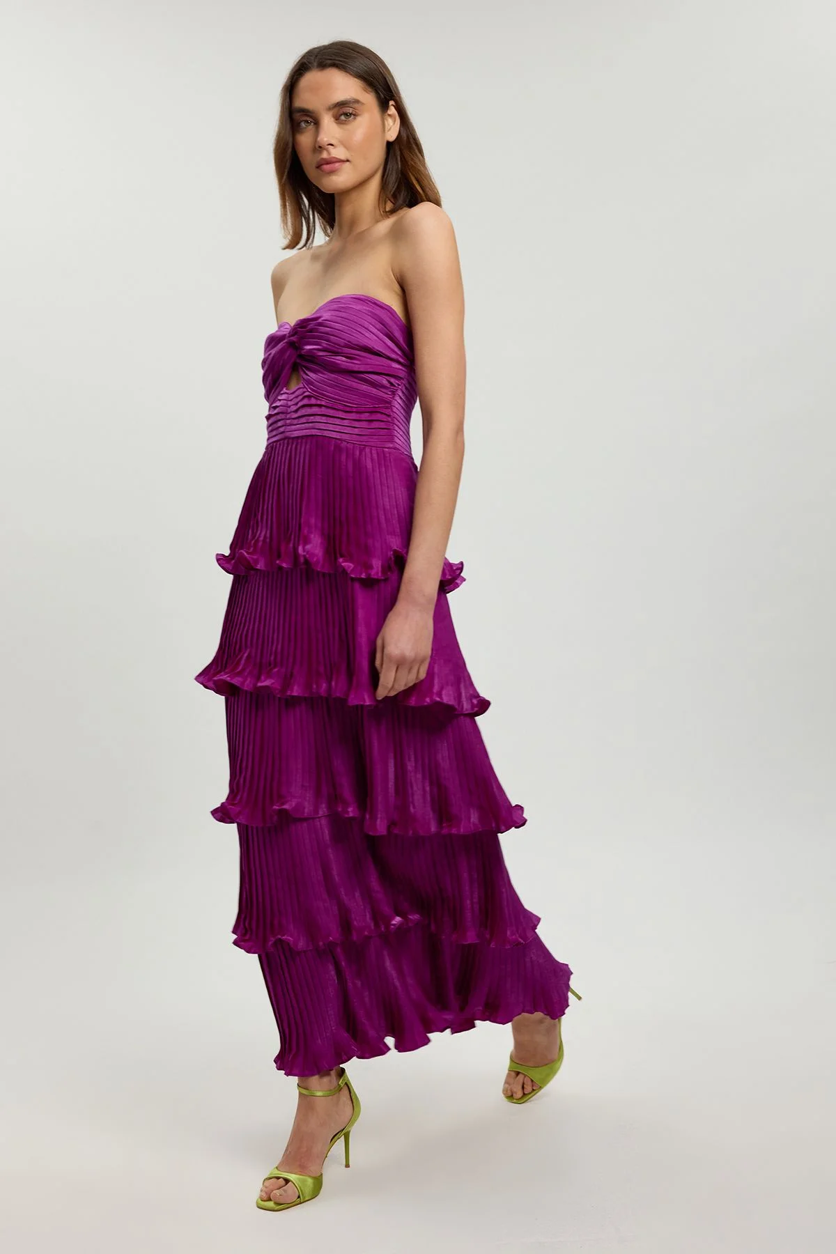 Pleated Tiered Maxi Dress - 1