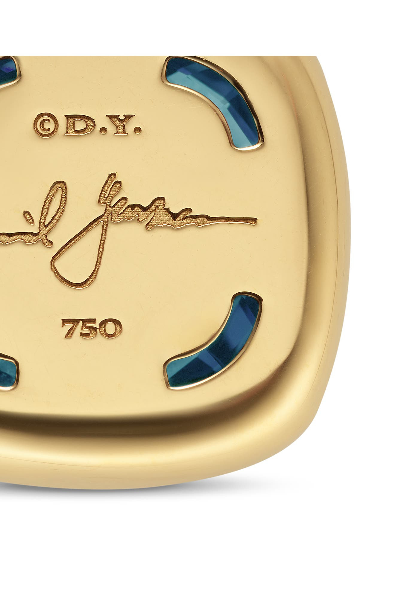 David Yurman Albion® Pendant in 18K Yellow Gold with Diamonds, 15mm in Blue Topaz at Nordstrom - 3