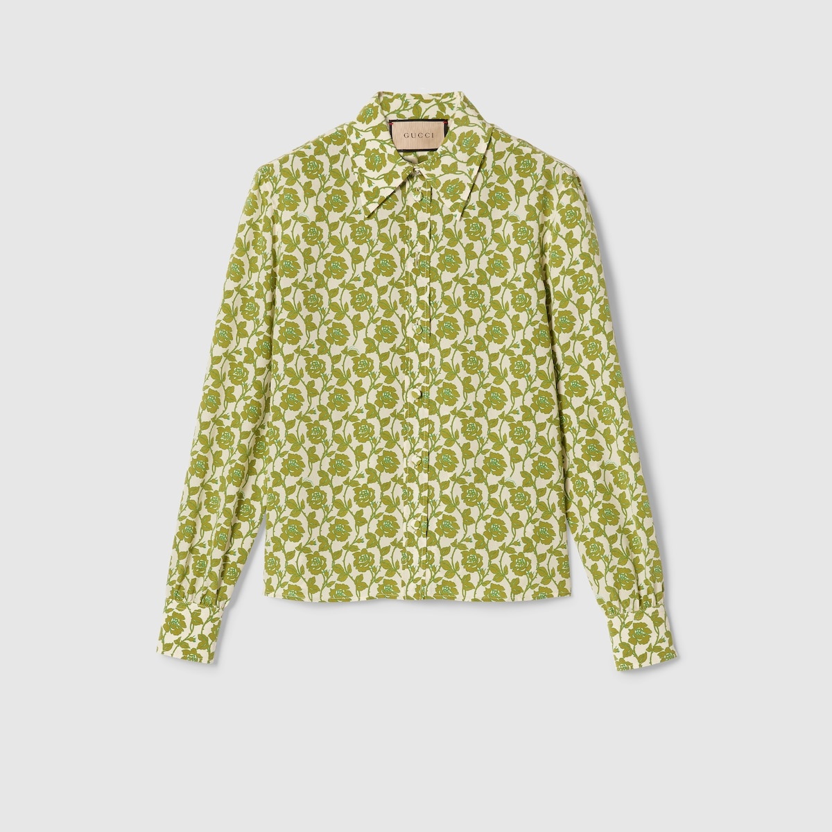 Floral print silk crêpe de chine shirt - 1
