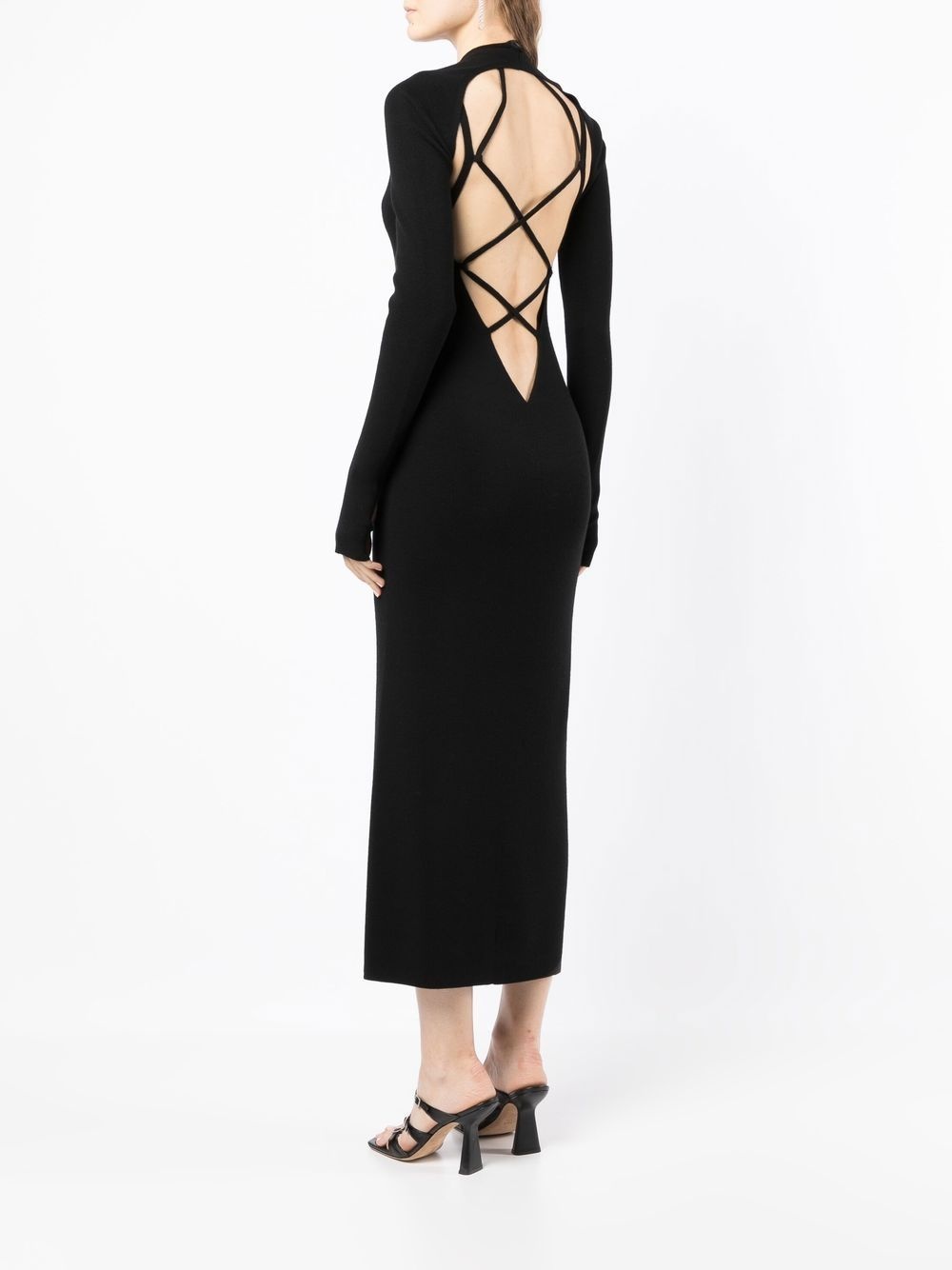 cut out-detail knitted midi dress - 4