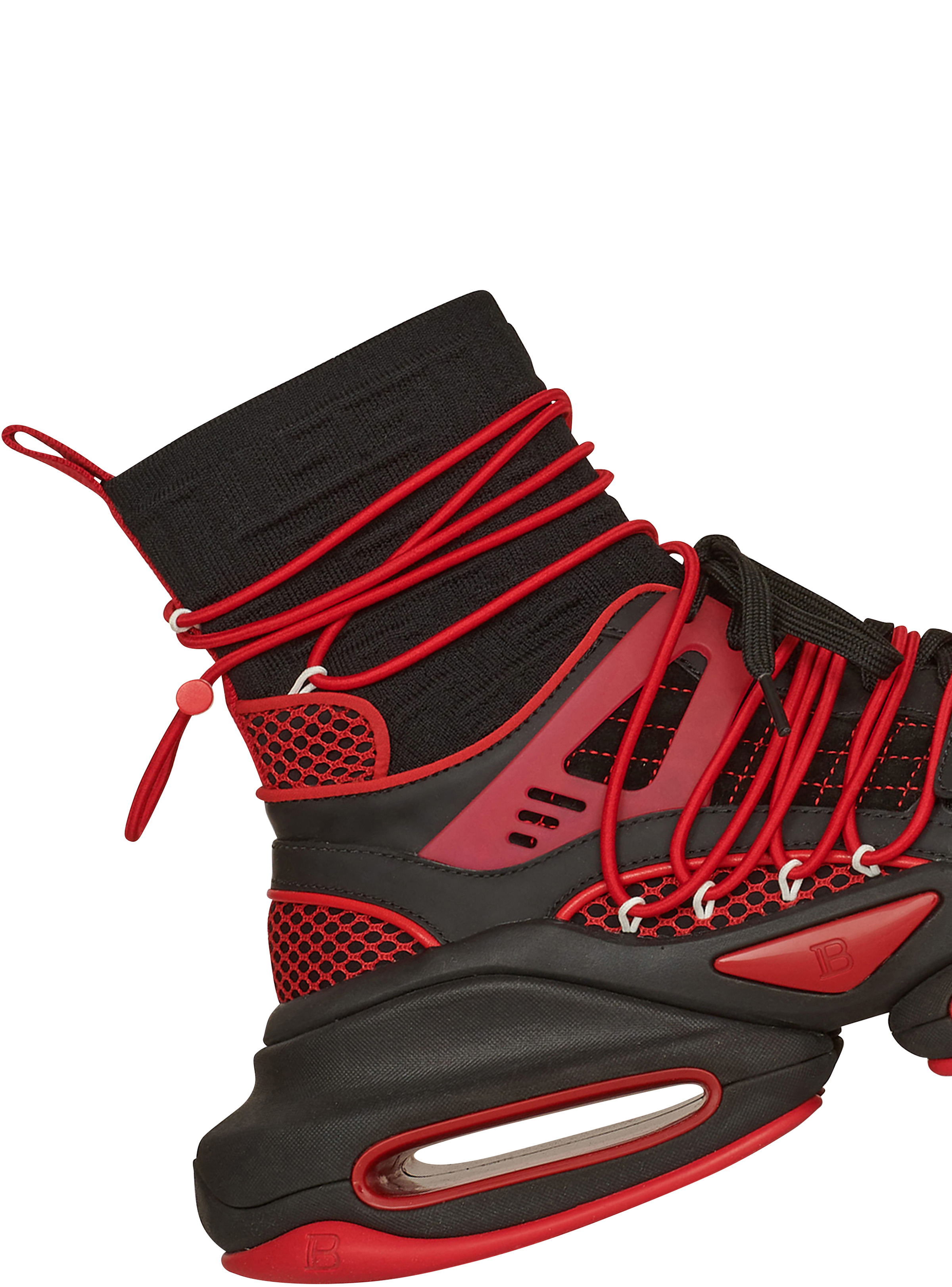Bicolor knit and mesh B-Bold high-top sneakers - 7