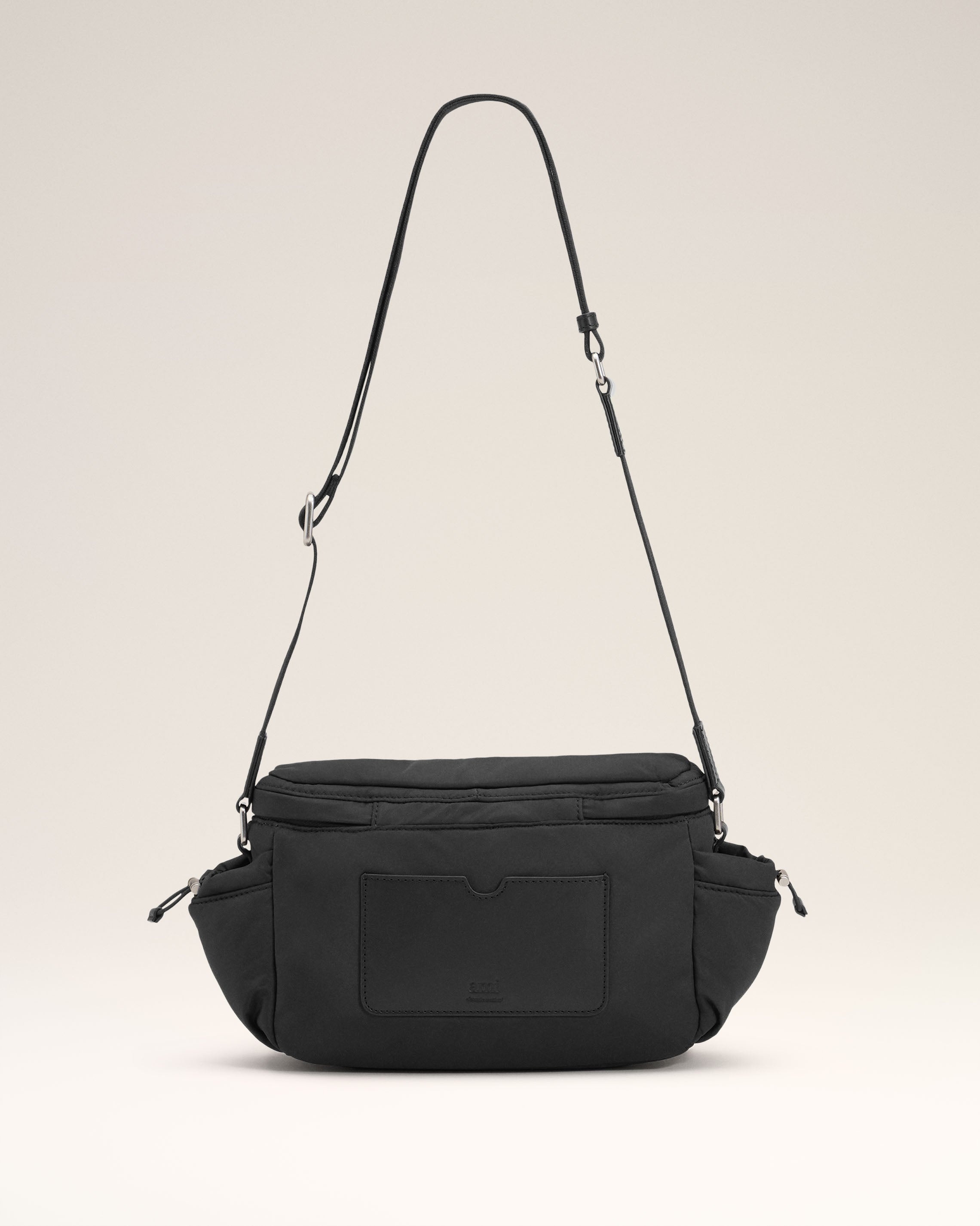 AMI Paris BLACK AMI DE COEUR MESSENGER BAG | REVERSIBLE
