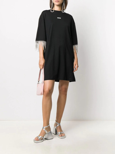 MSGM crystal fringe T-shirt dress outlook