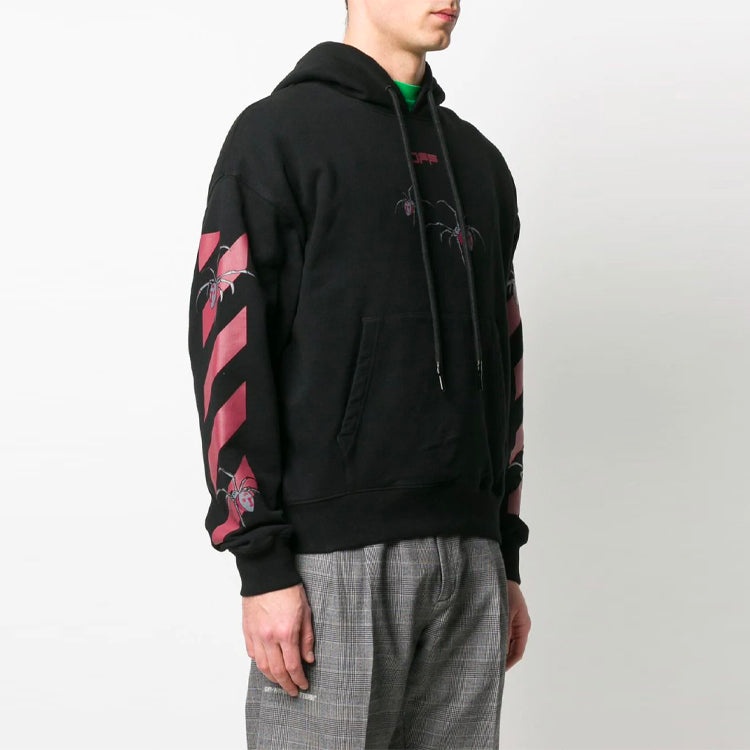 Off-White SS20 Spider Arrow Printing Hooded Fleece Men Black OMBB037S20E300011024 - 4