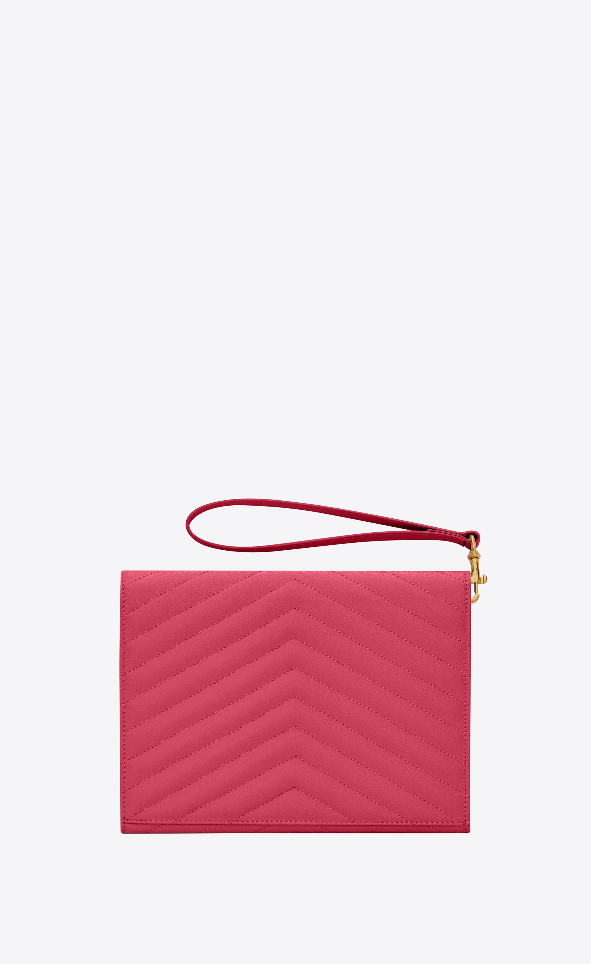 cassandre saint laurent matelassé flap pouch in quilted grain de poudre embossed leather - 3