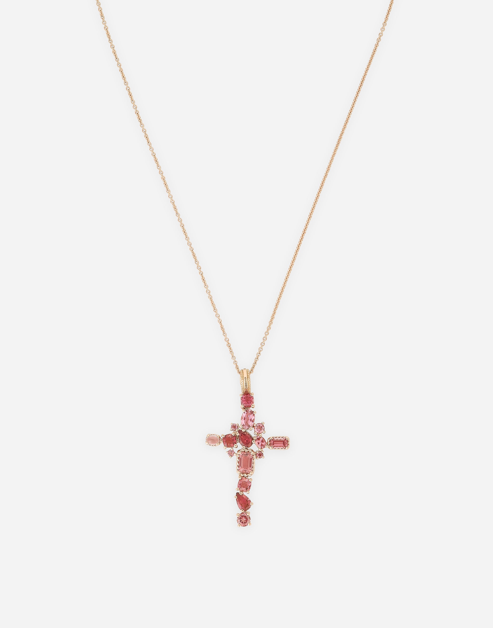 Rainbow Monochrome Pendant 18 carat red gold and pink tourmalines - 3