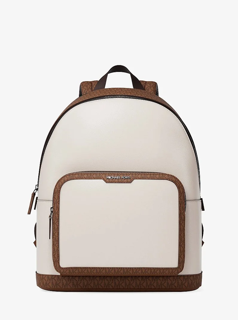 Cooper Medium Pebbled Leather and Signature Logo Commuter Backpack - 1