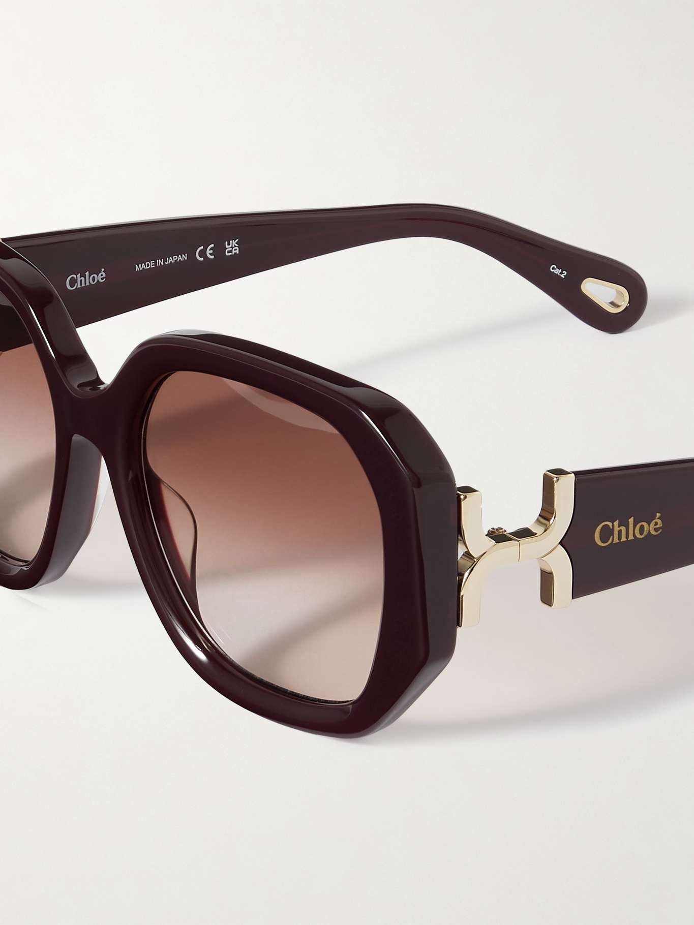 Oversized square-frame acetate and gold-tone sunglasses - 4