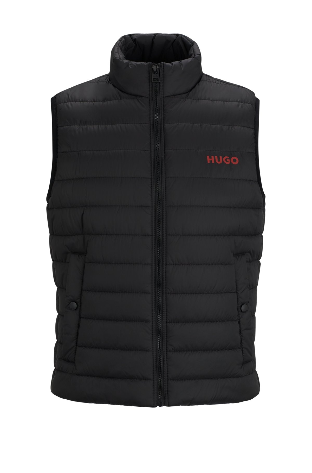 WATER-REPELLENT PADDED GILET WITH CONTRAST LOGO - 1