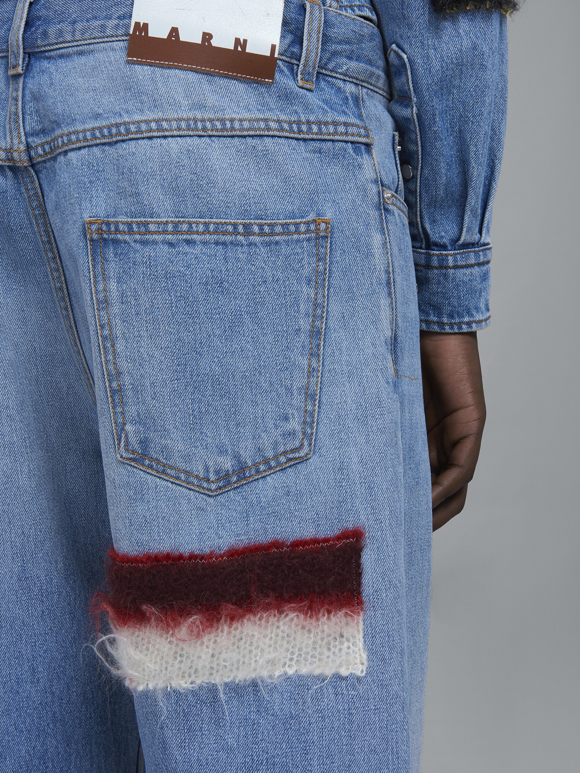 DENIM AND MOHAIR PANTS - 4