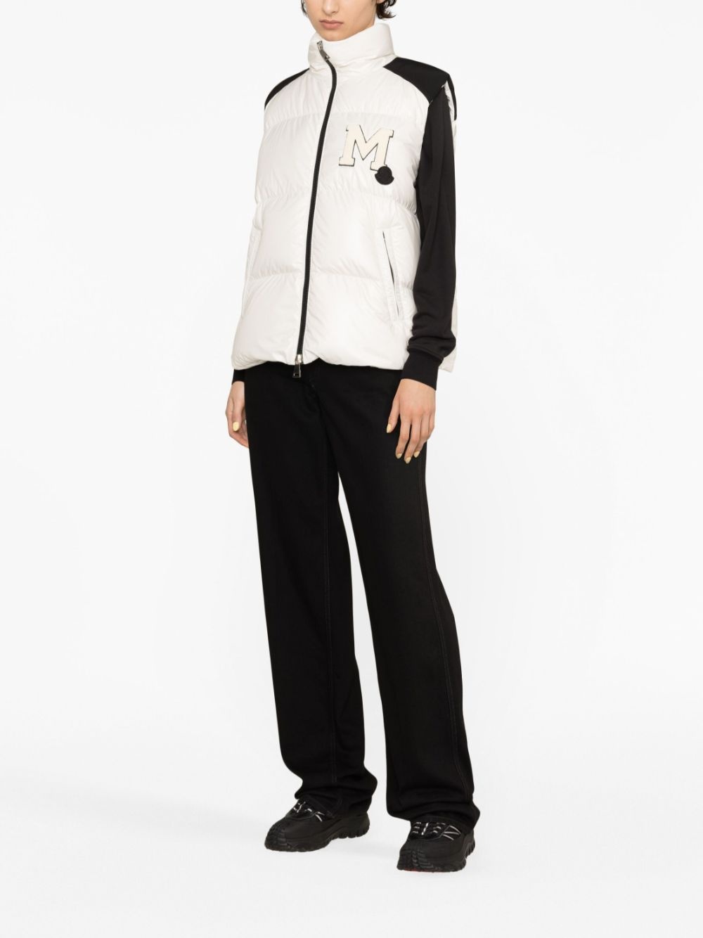 logo-patch padded gilet - 2