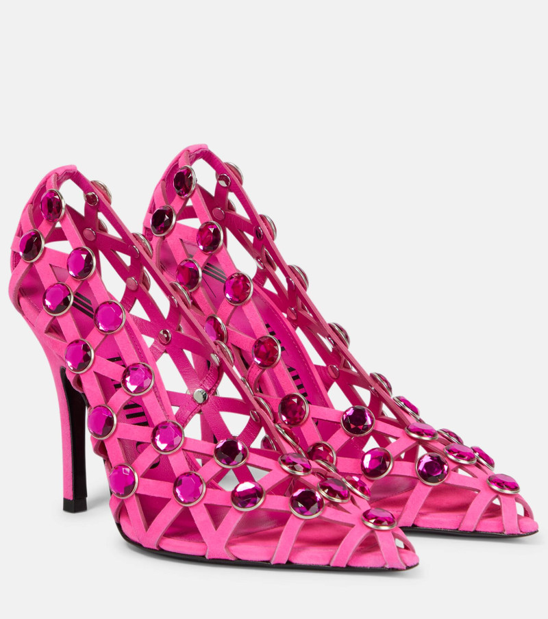 Grid 105mm rhinestone-embellished pumpss - 1