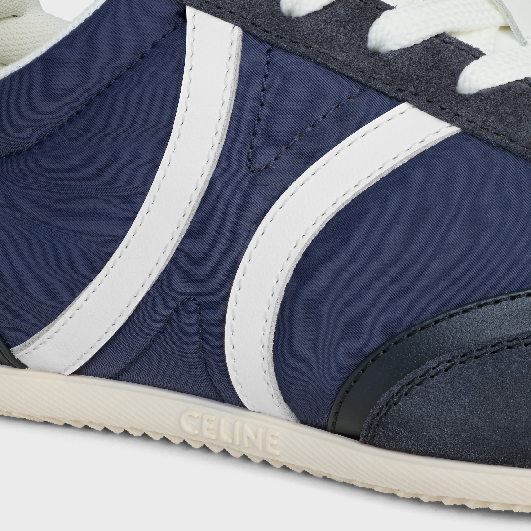 CELINE JOGGER LOW LACE-UP SNEAKER WITH TRIOMPHE IN NYLON, SUEDE CALFSKIN AND CALFSKIN - 5