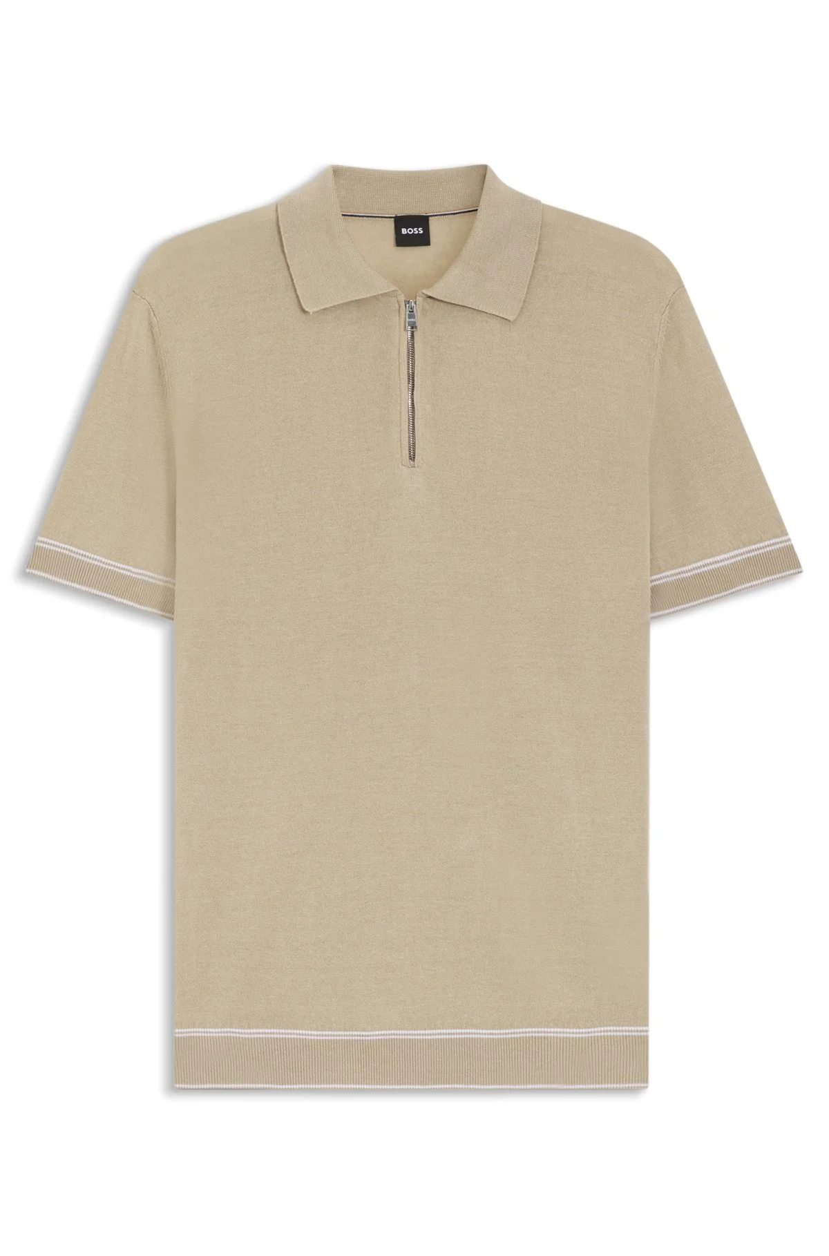 ZIP-NECK SWEATER IN A LINEN BLEND - 1