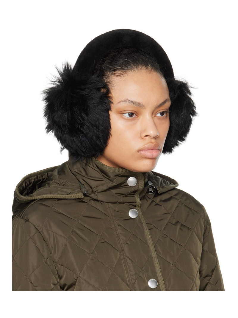 Burberry Black Lamb Leather Ear Warmers outlook