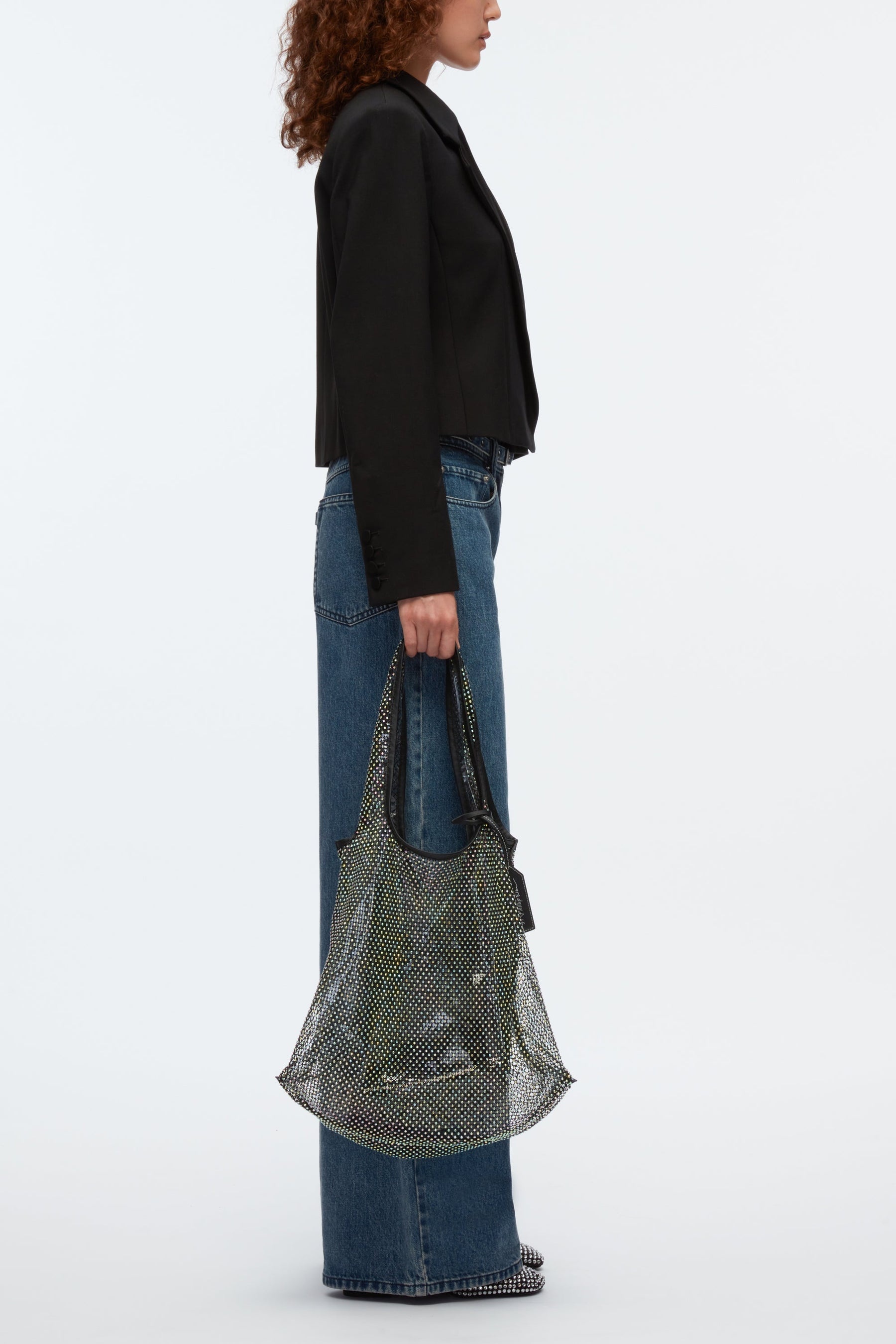 Crystal Embellished Mesh Market Tote - 4